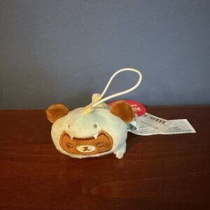 Rilakkuma San-X Mini 3” Brown bear Blue Dinosaur Bag Charm Plush Keychain